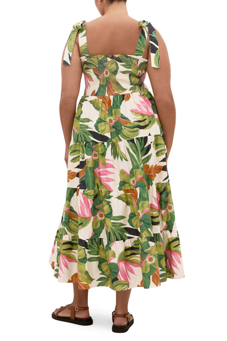 Paradiso Floral Print Sleeveless Dress, Alternate, color, IVORY PARADISO GREEN