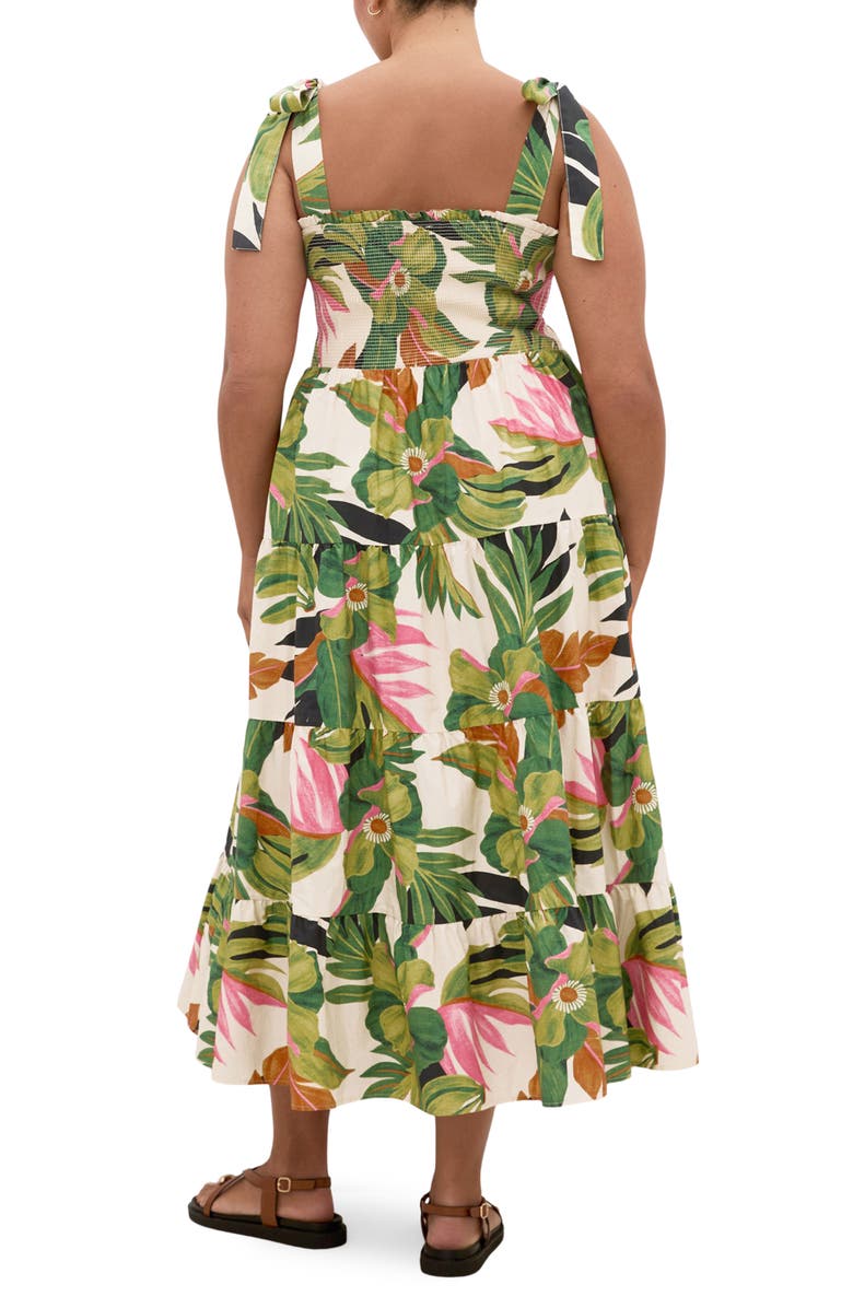 City Chic Paradiso Floral Print Sleeveless Dress, Alternate, color, 