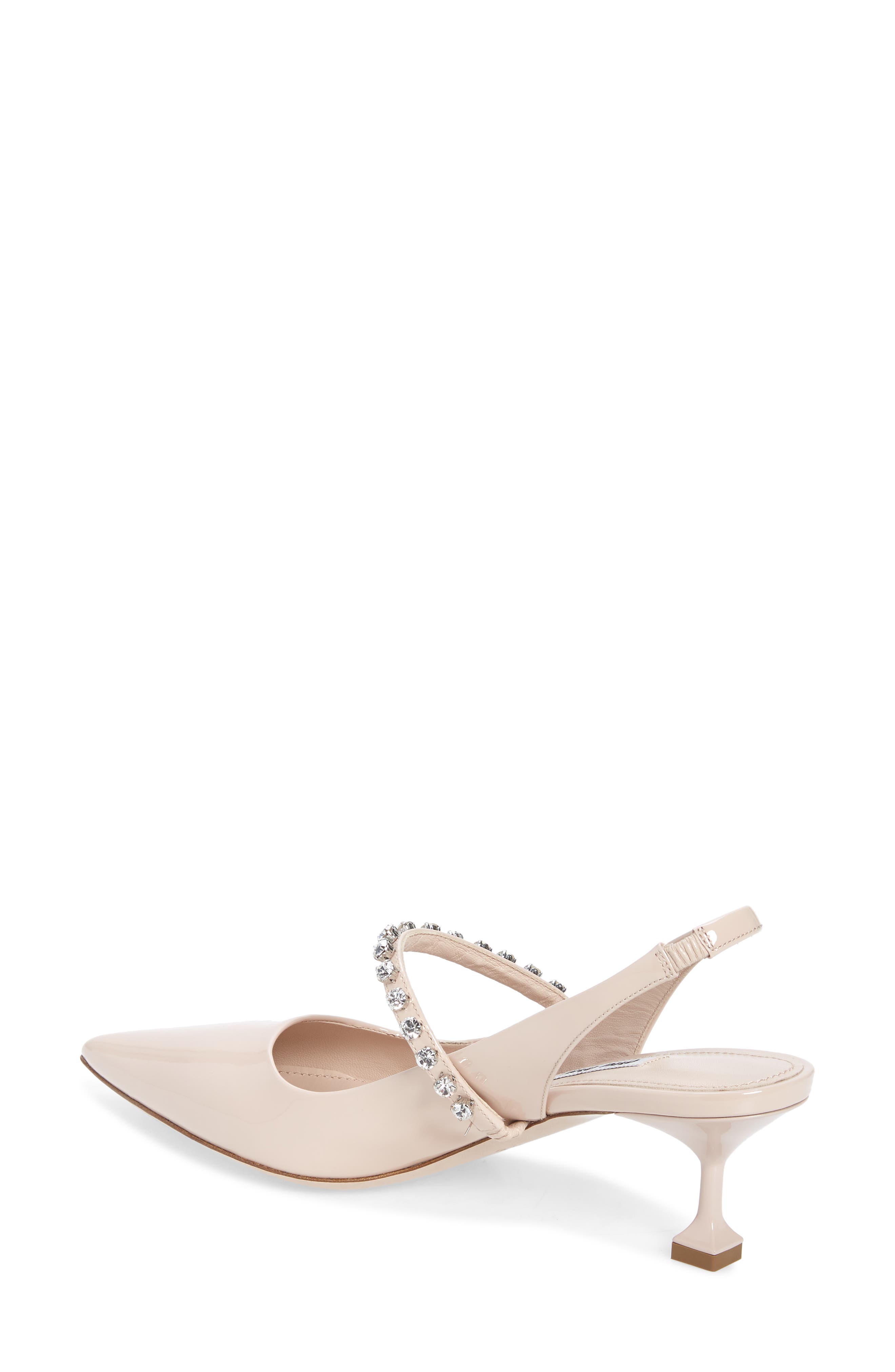Miu Miu Crystal Strap Pointed Toe Slingback Pump, Alternate, color, 