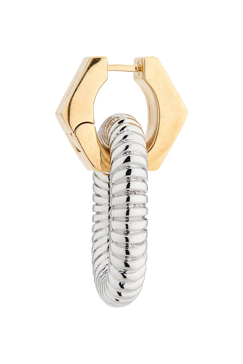 XL Link Screw Drop Earrings, Alternate, color, SILVER / GOLD