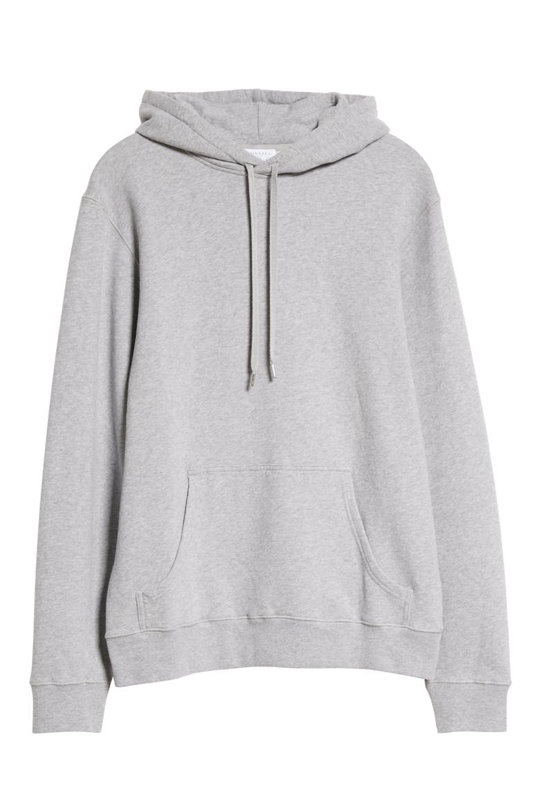 Men's Cotton French Terry Hoodie, Alternate, color, GREY MELANGE