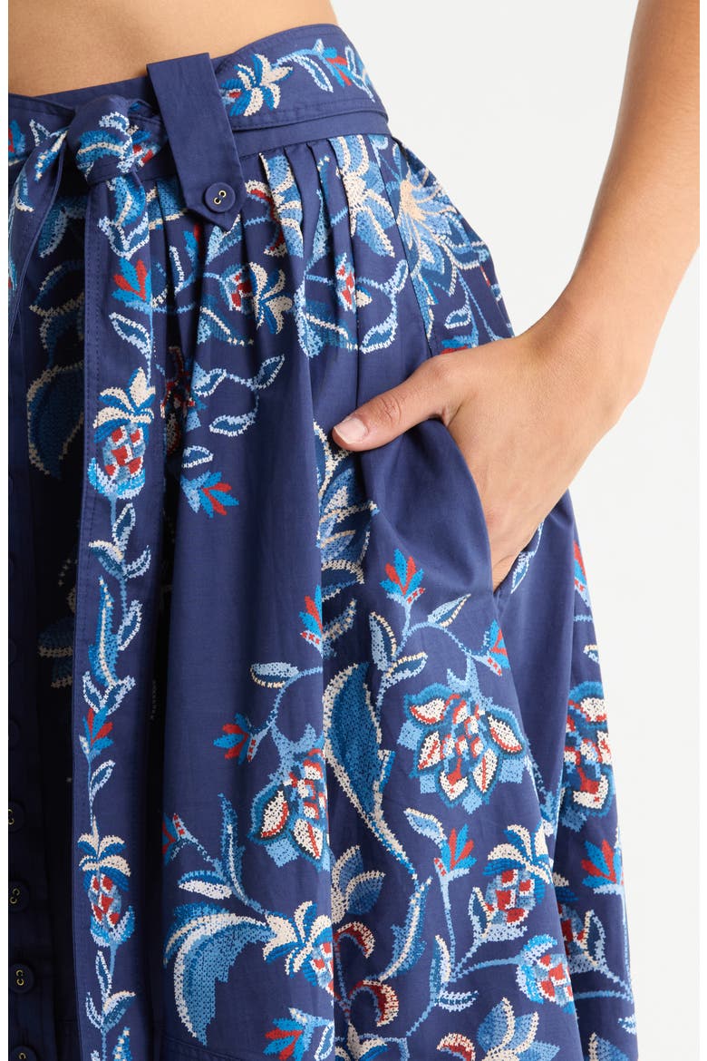 Winter Loom A-Line Midi Skirt, Alternate, color, WINTER LOOM BLUE
