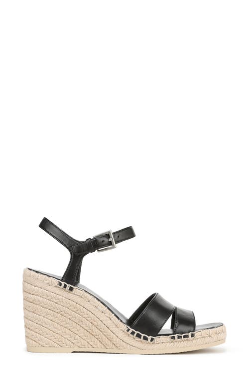 Vince Gwen Ankle Strap Espadrille Platform Wedge Sandal In Black