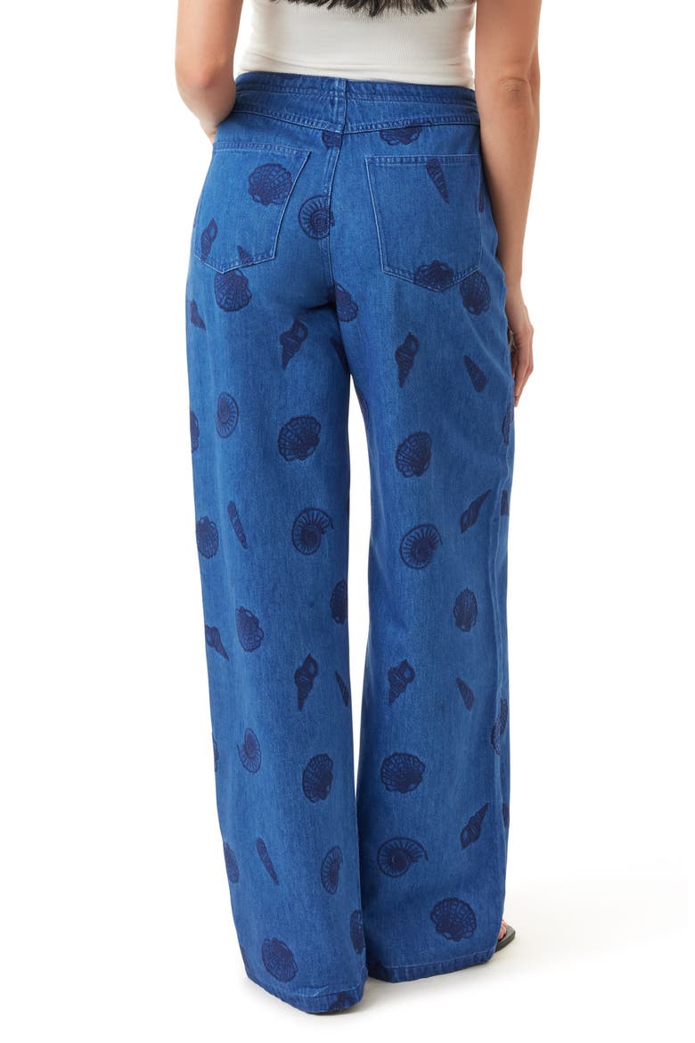 Lia Seashell High Waist Wide Leg Jeans, Alternate, color, MEDIUM BLUE