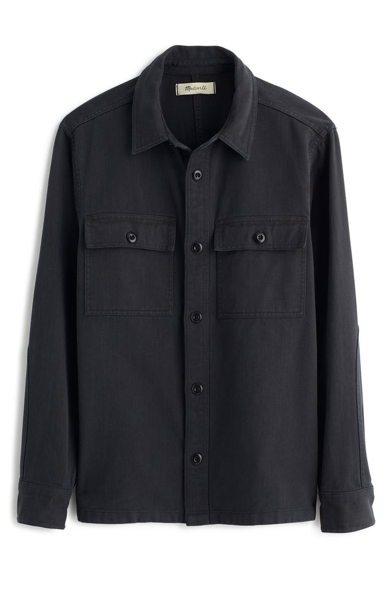 Madewell Garment Dyed Straight Hem Work Shirt, Alternate, color, Black Coal