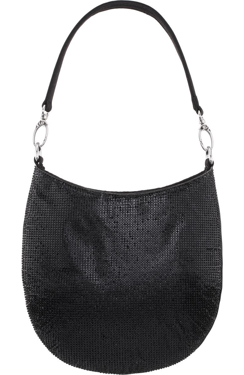 Nina Crystal Mini Hobo Bag, Main, color, Black