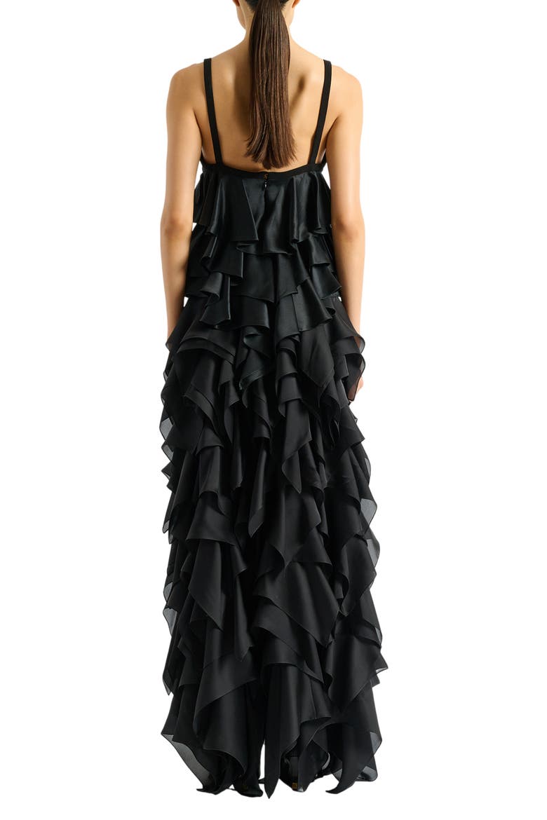 Satin top with thin straps, Alternate, color, black