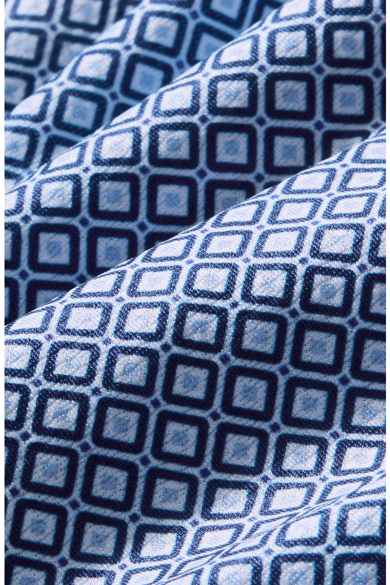 Halyard Trim Fit Diamond Short Sleeve Performance Button-Up Shirt, Alternate, color, NAVY ENLARGED DIAMOND