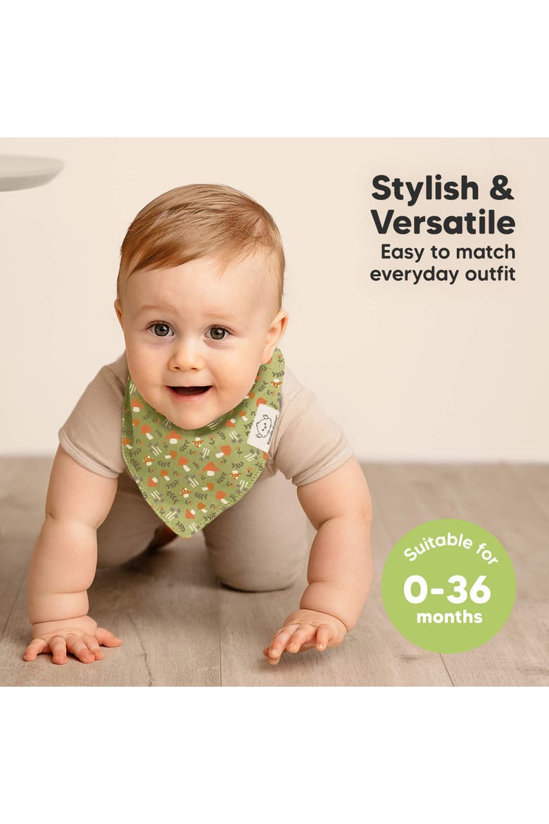 8-Pack Organic Bandana Bibs, Alternate, color, Fall Spores