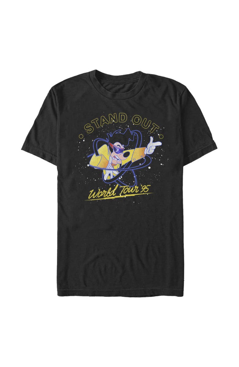 A Goofy Movie Men's A Goofy Movie Max Stand Out World Tour '95 Graphic T-Shirt, Main, color, Black