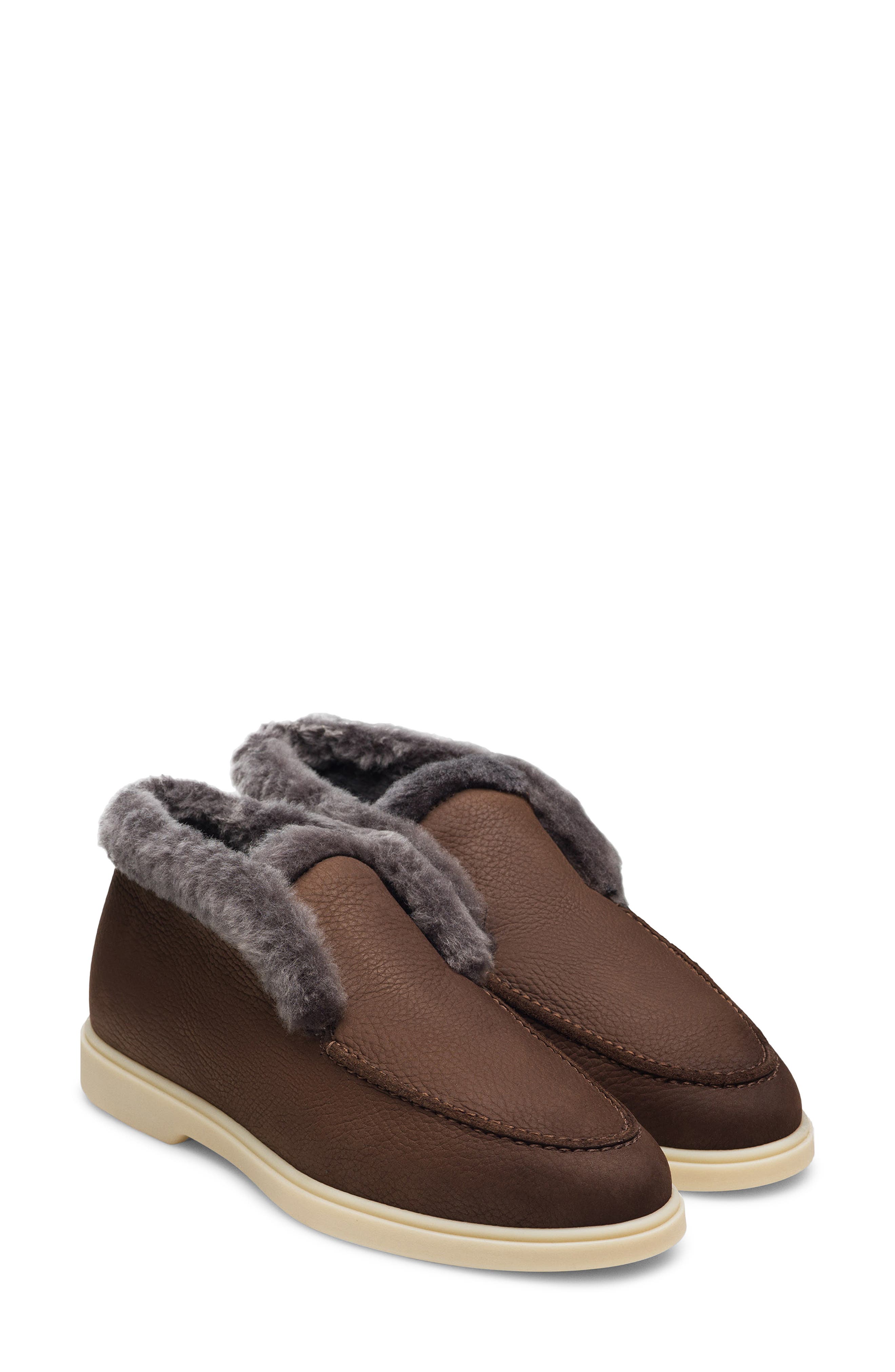 Magnanni Sophie Genuine Shearling Bootie, Main, color, Tumbled Brown