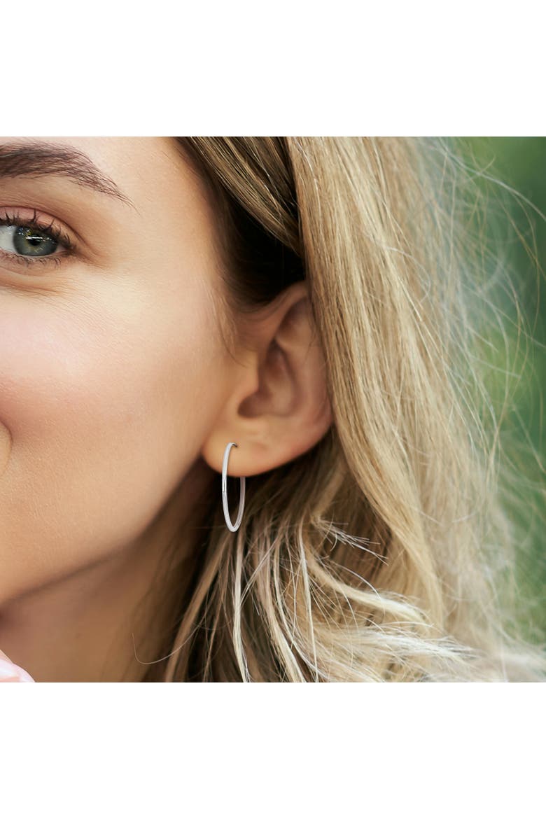 14k White Gold Hoop Earrings, Alternate, color, 14k White Gold
