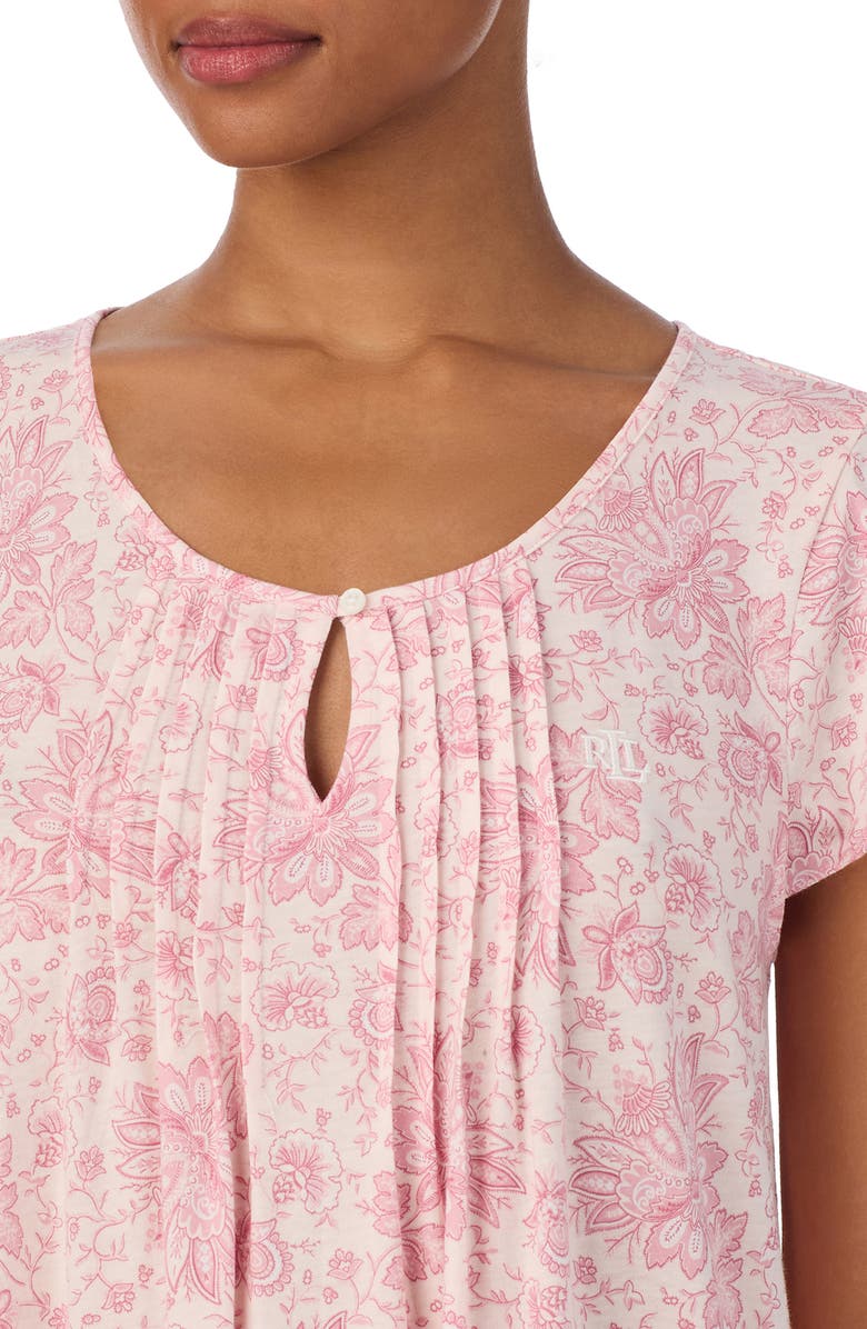 Lauren Ralph Lauren Pintuck Short Sleeve Nightgown, Alternate, color,