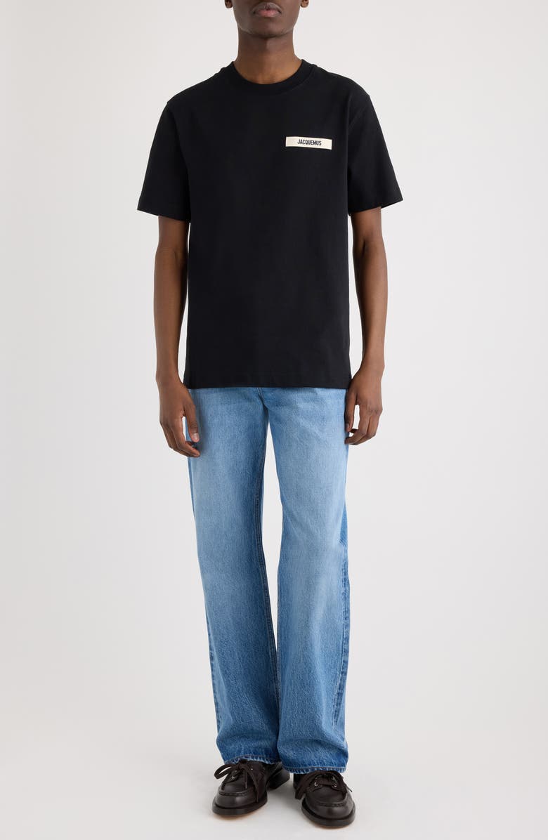 Jacquemus Le T-Shirt Gros Grain Cotton T-Shirt, Main, color, Black