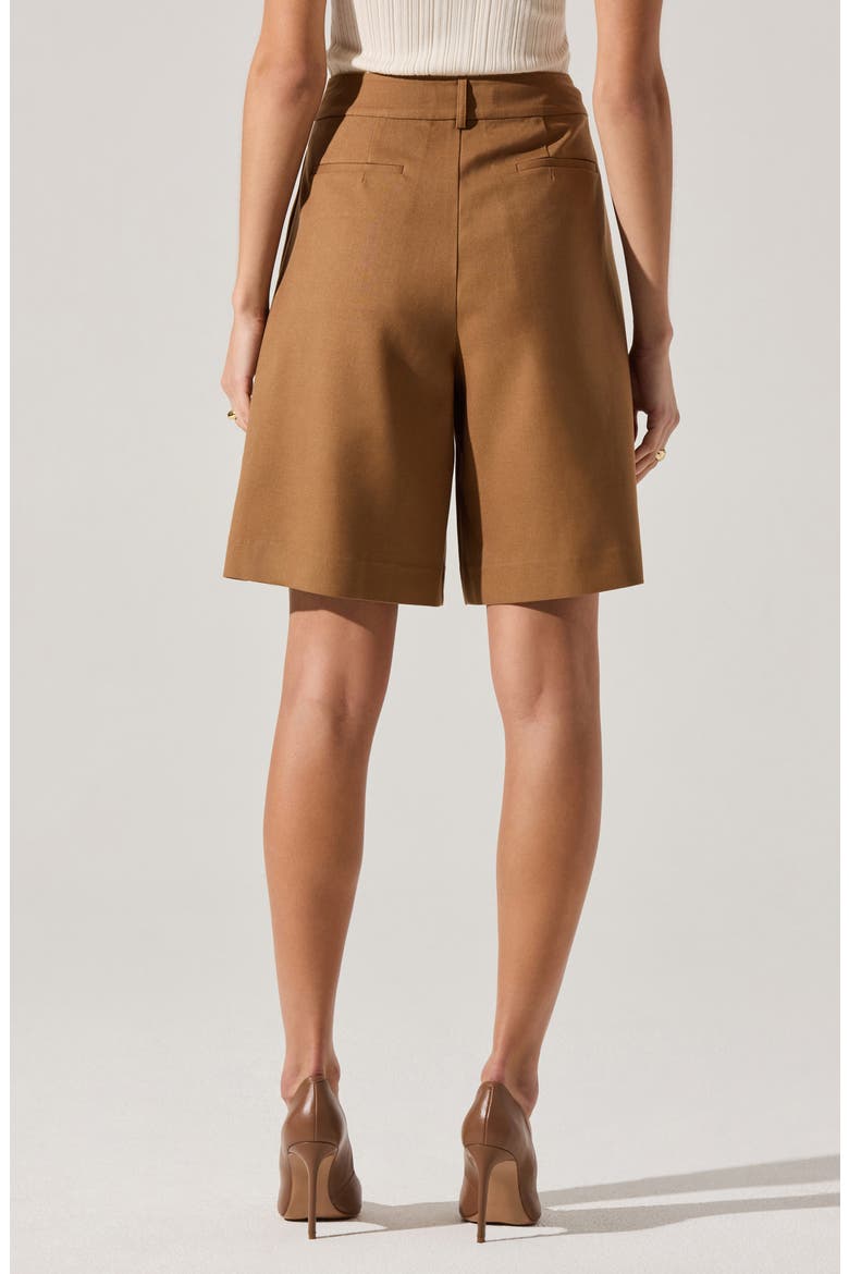 Quillie Pleated Bermuda Shorts, Alternate, color, DARK KHAKI