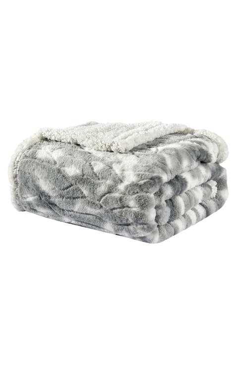 Alaska Microplush Faux Shearling Throw Blanket