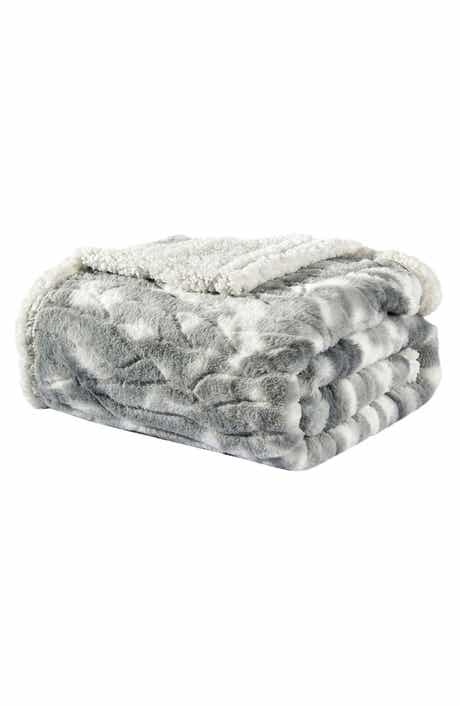 Luxury Home Alaska Microplush Faux Shearling Throw Blanket