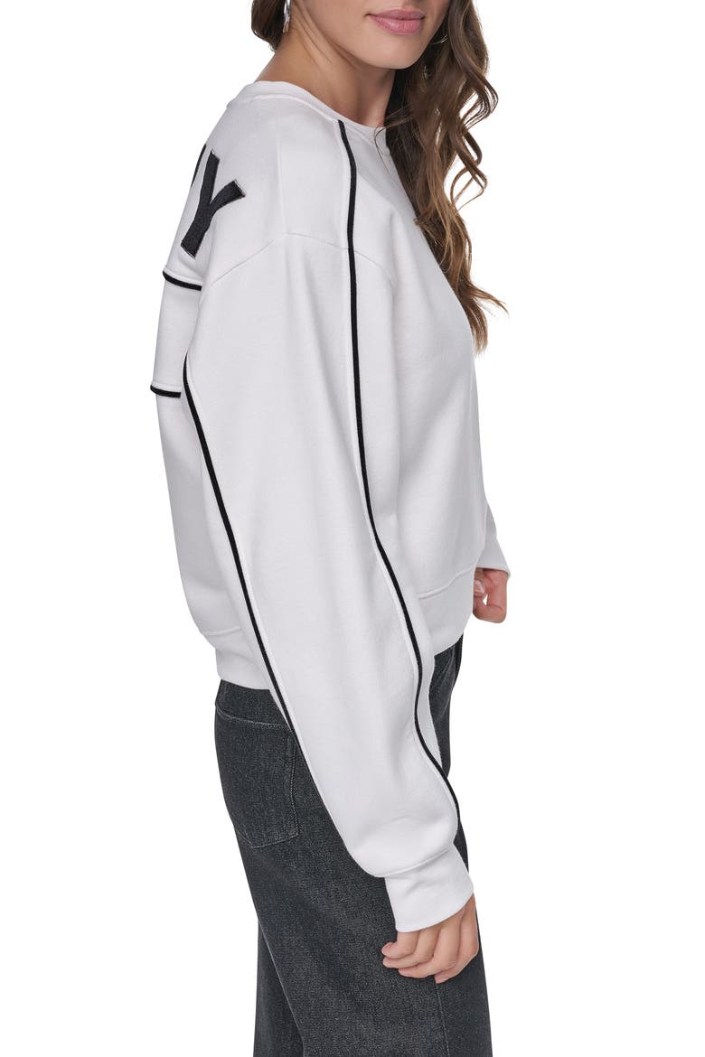 Velvet Logo Cotton Blend Sweatshirt, Alternate, color, IVORY