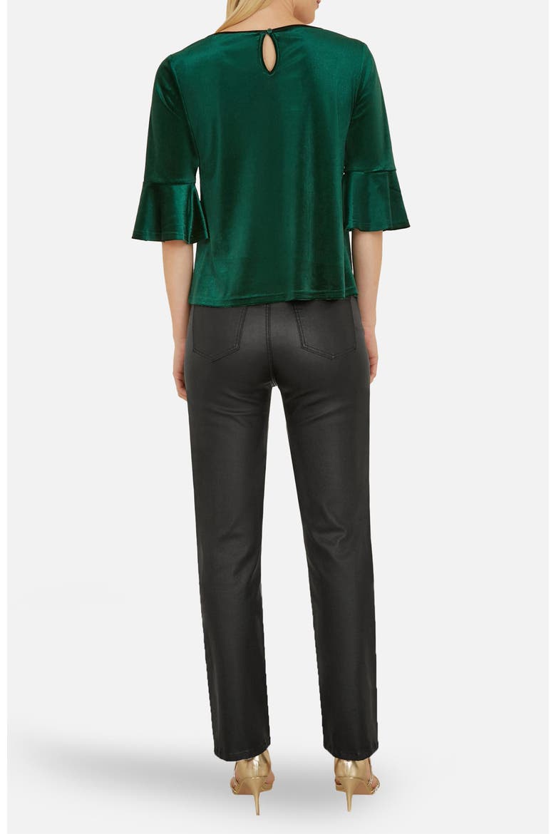 Fluted Sleeve Relaxed Fit Top, Alternate, color, Green