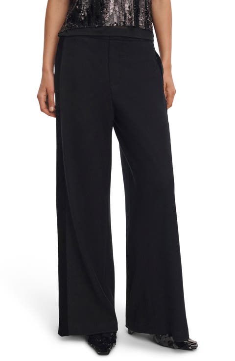 Melanie Wide Leg Wool Track Pants