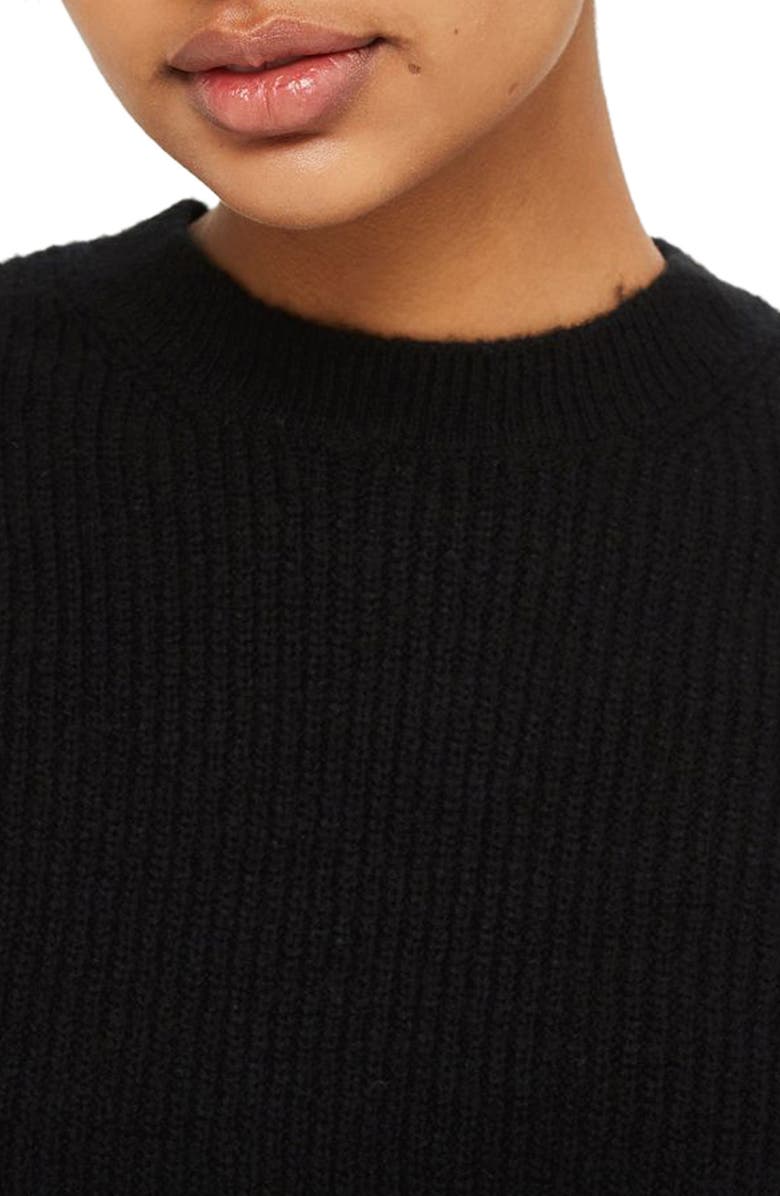 Topshop Ribbed Crewneck Sweater, Alternate, color, 