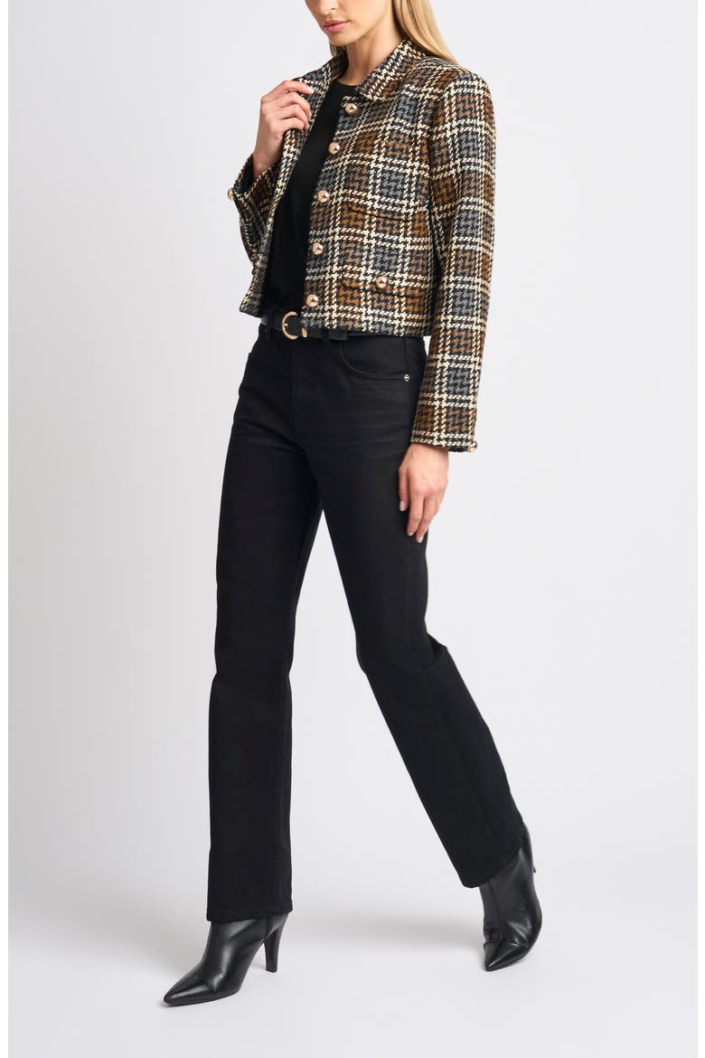 Jackson Plaid Cropped Jacket, Alternate, color, RICH BLACK