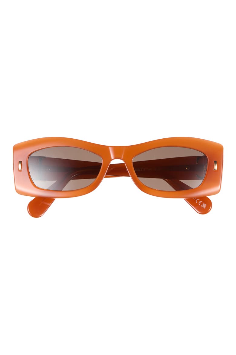 Initials S1I Rectangular Sunglasses, Main, color, SHINY ORANGE / BROWN