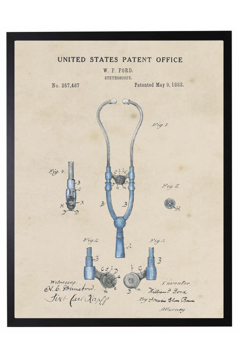 Stethoscope Patent in Black Frame, Main, color, No Color