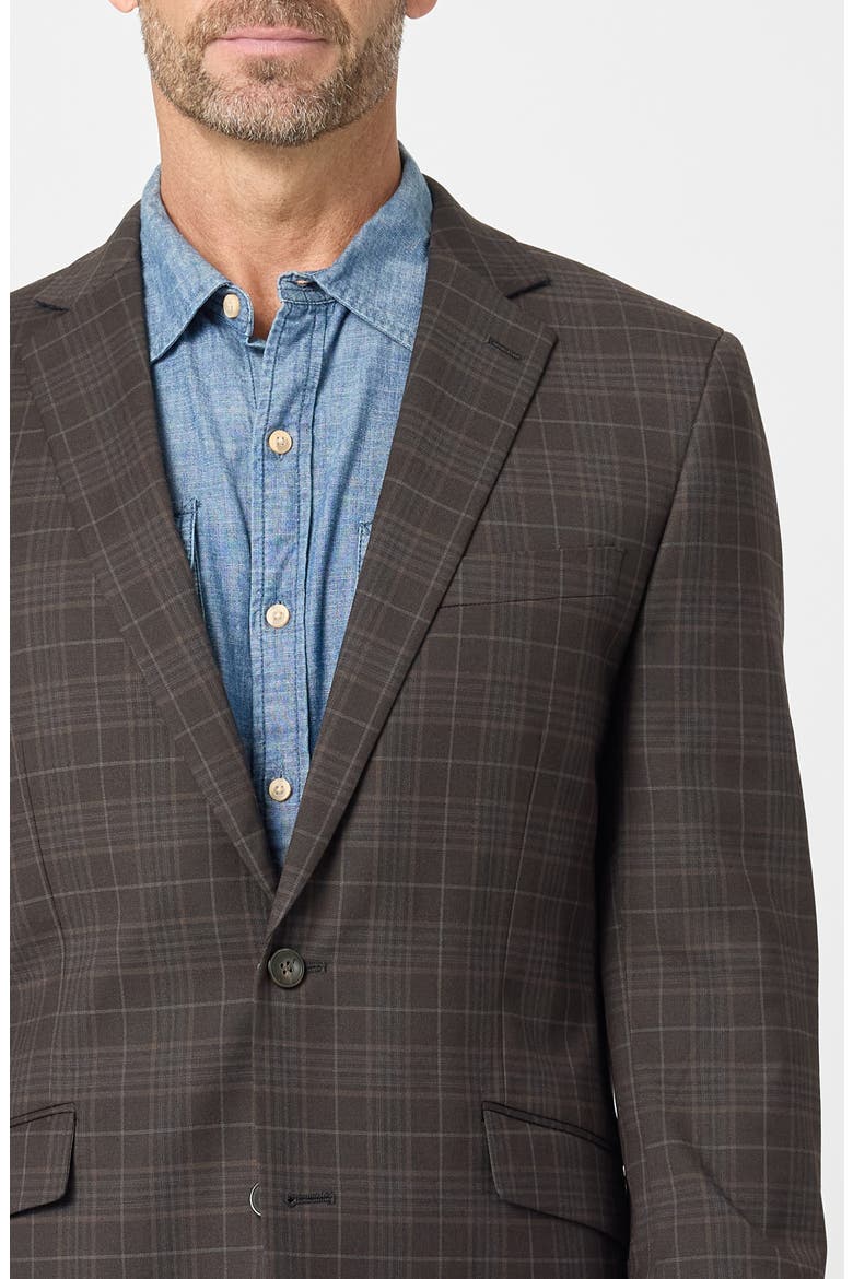 Plaid Slim Fit Stretch Sport Coat, Alternate, color, BROWN/ TAUPE