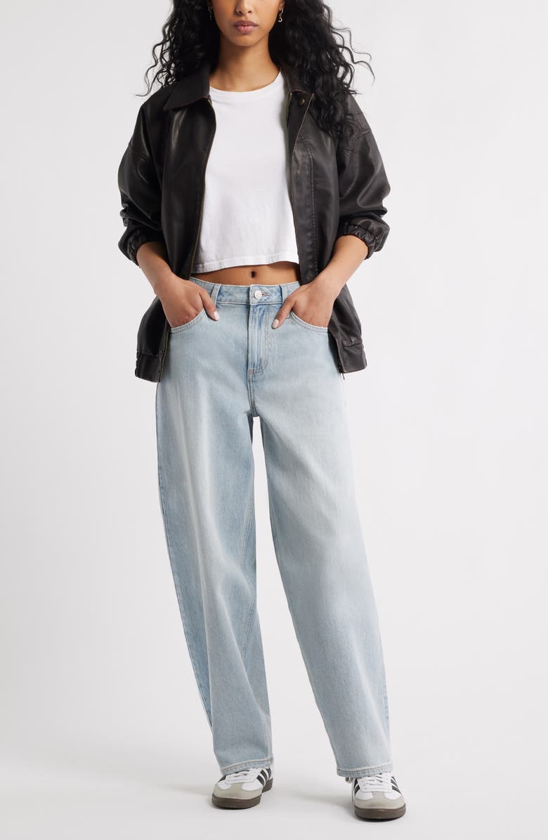 BP. Mid Rise Baggy Barrel Jeans, Alternate, color, Millie Wash