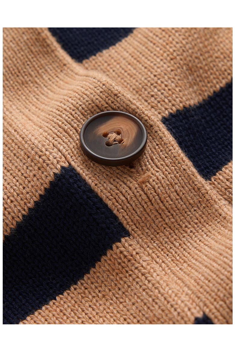 Lucy Relaxed Cotton Cardigan, Alternate, color, CAMEL MELANGE, STRIPE