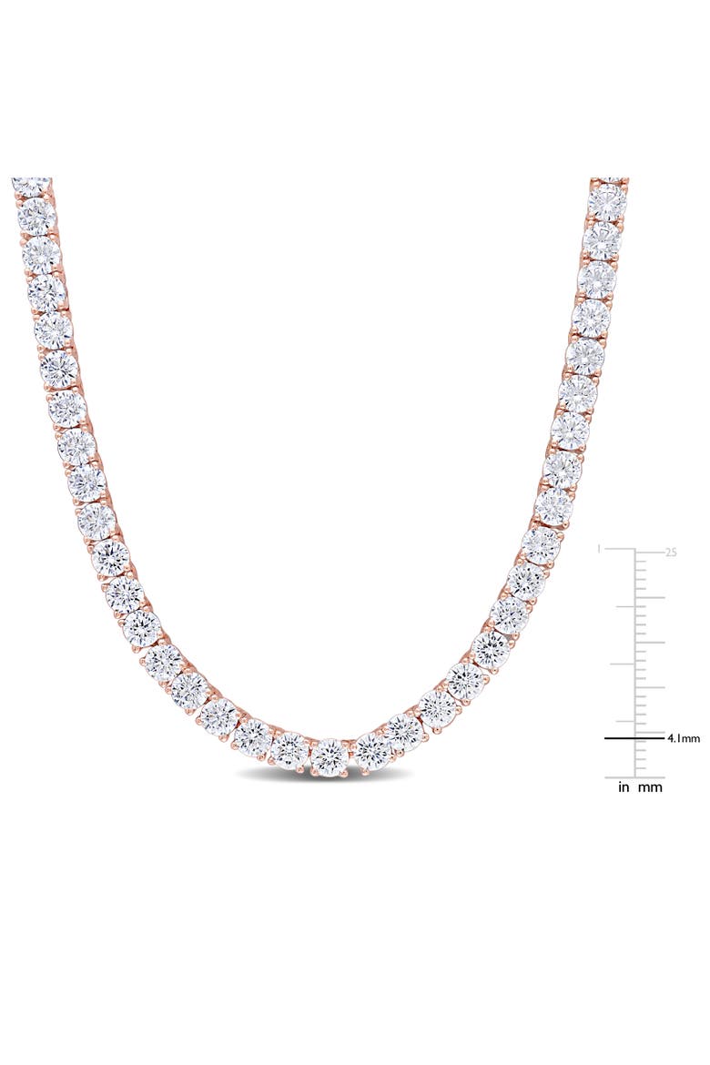 Cubic Zirconia Tennis Necklace Rose-Plated, Alternate, color, Rose-Plated