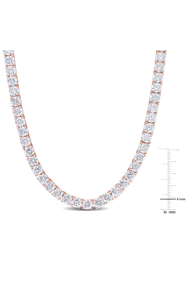 Julianna B. Cubic Zirconia Tennis Necklace Rose-Plated, Alternate, color, Rose-Plated