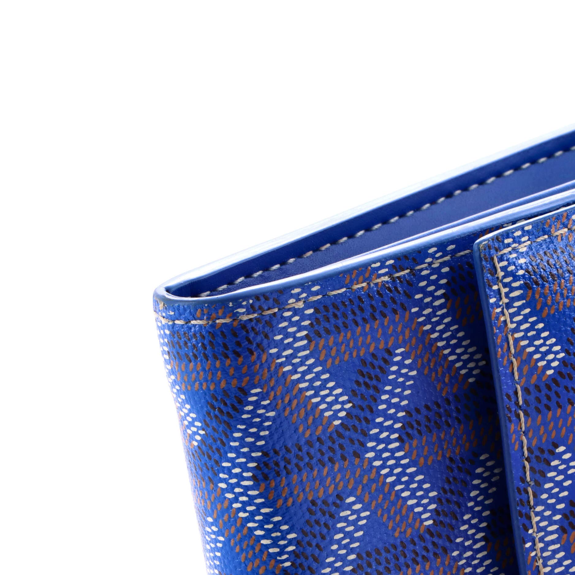 Pre-Owned Goyard Varenne Continental Wallet with Strap Coated Canvas, Alternate, color, Blue