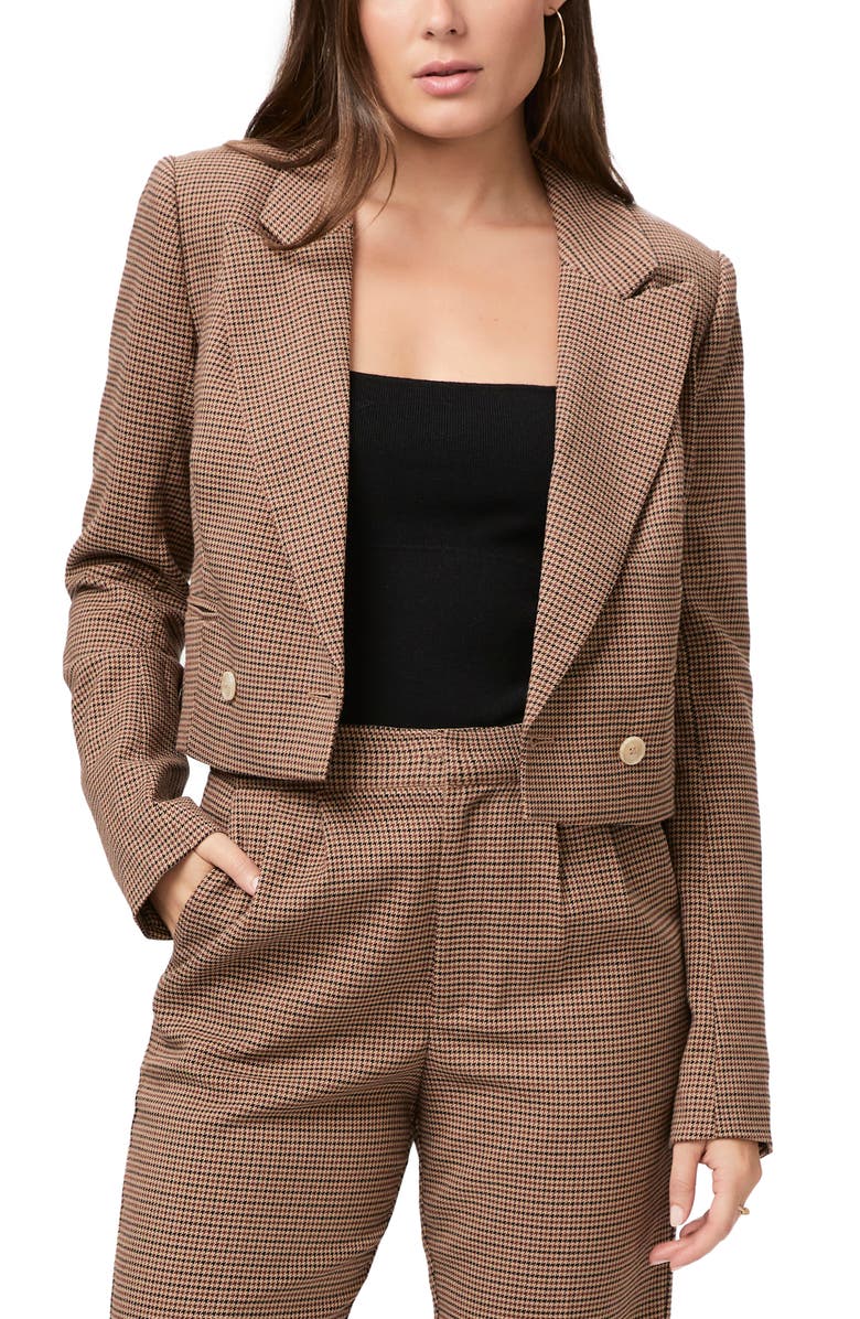 PAIGE Vanna Crop Double Breasted Blazer, Alternate, color, Rsewood