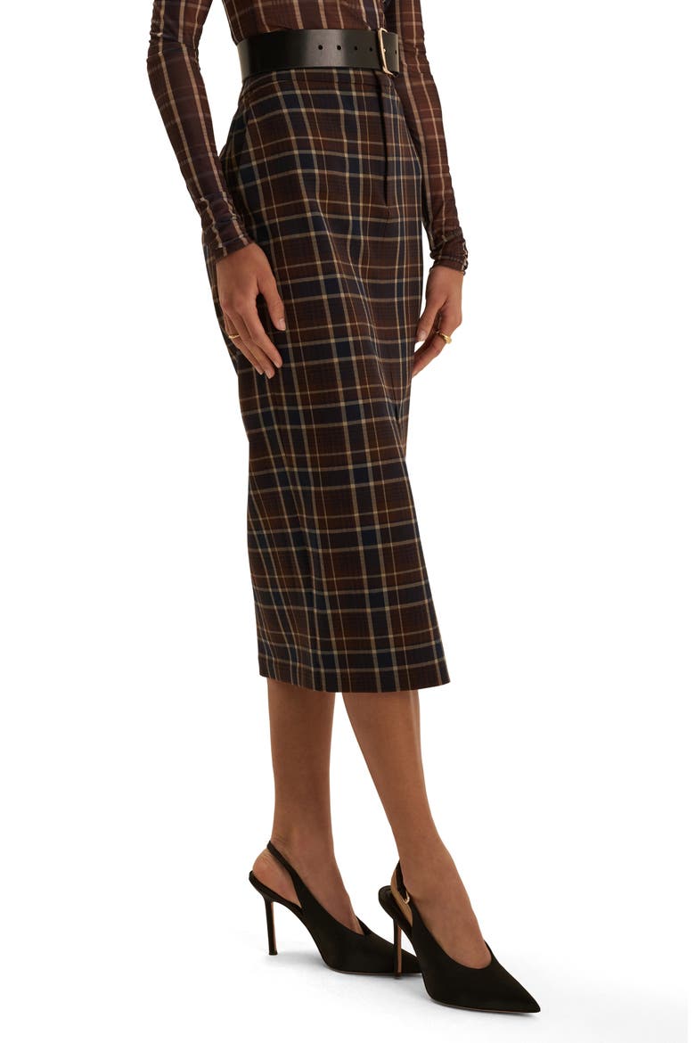 Petite The Meyer Midi Skirt, Alternate, color, TOFFEE PLAID