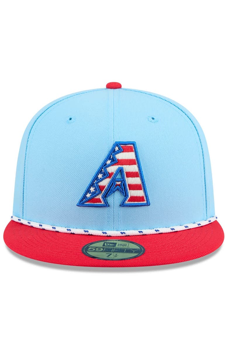 New Era Men's New Era Light Blue/Red Arizona Diamondbacks 2025 Fourth of July 59FIFTY Fitted Hat, Alternate, color, Light Blue