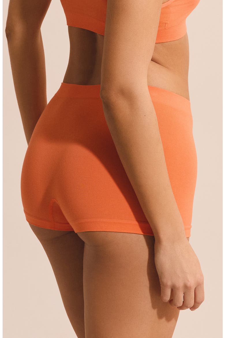 Amande Seamless Cotton Blend Boyshorts, Alternate, color, APRICOT