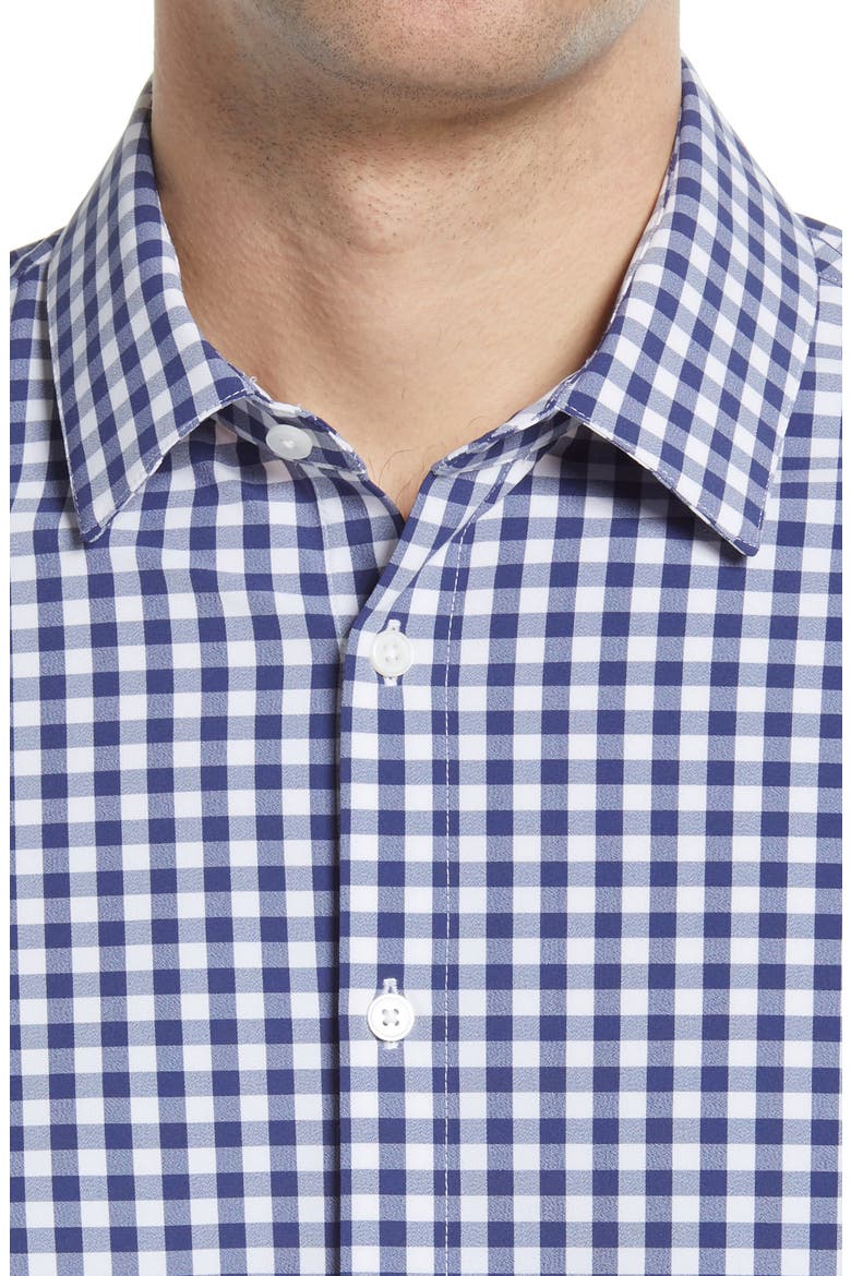 Leeward Stretch Check Button-Up Shirt, Alternate, color, COBALT BLUE GINGHAM