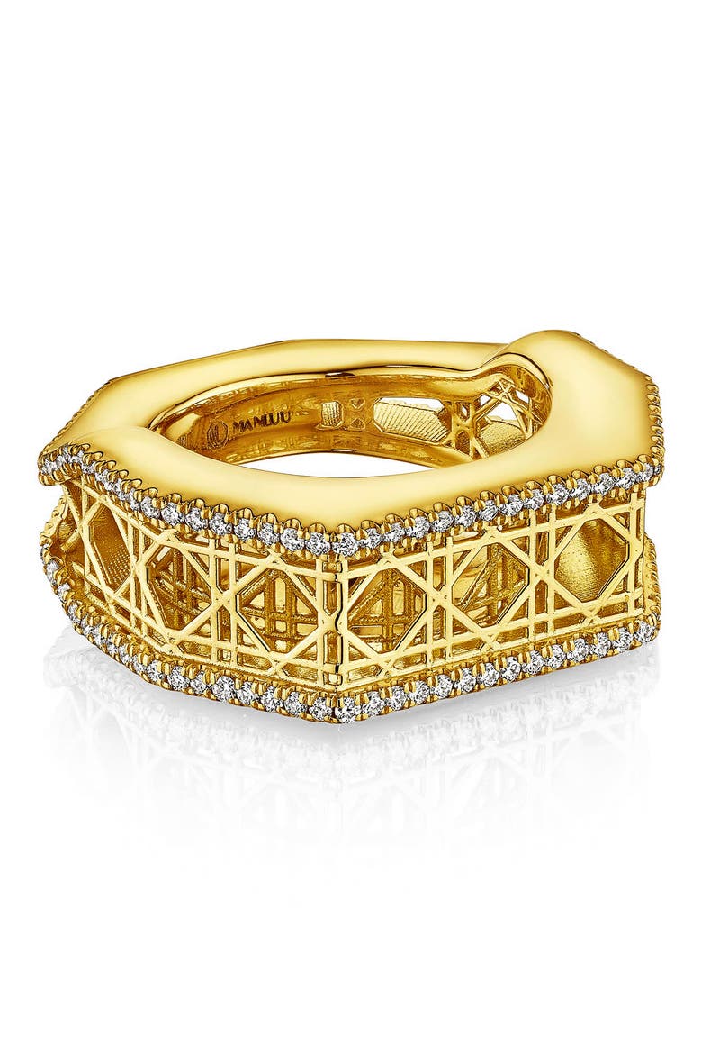 Cane Diamond Cage Ring, Alternate, color, YELLOW GOLD
