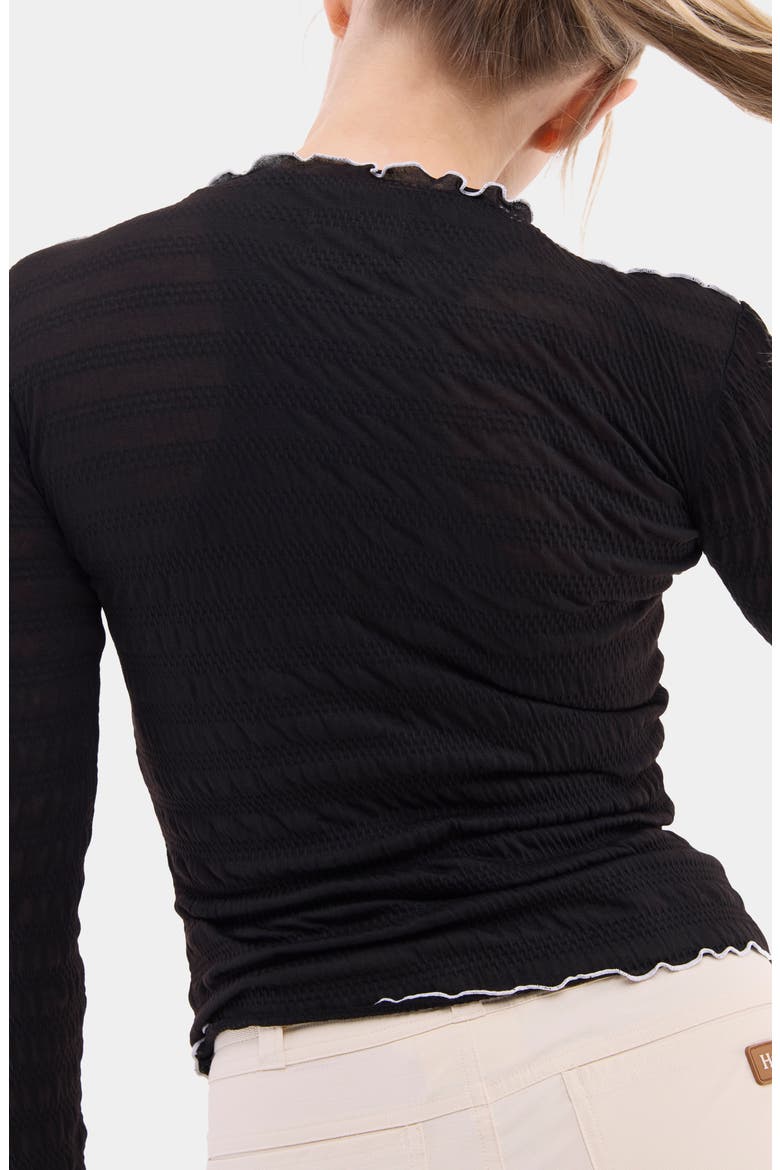 Ynes Texture Top, Alternate, color, BLACK