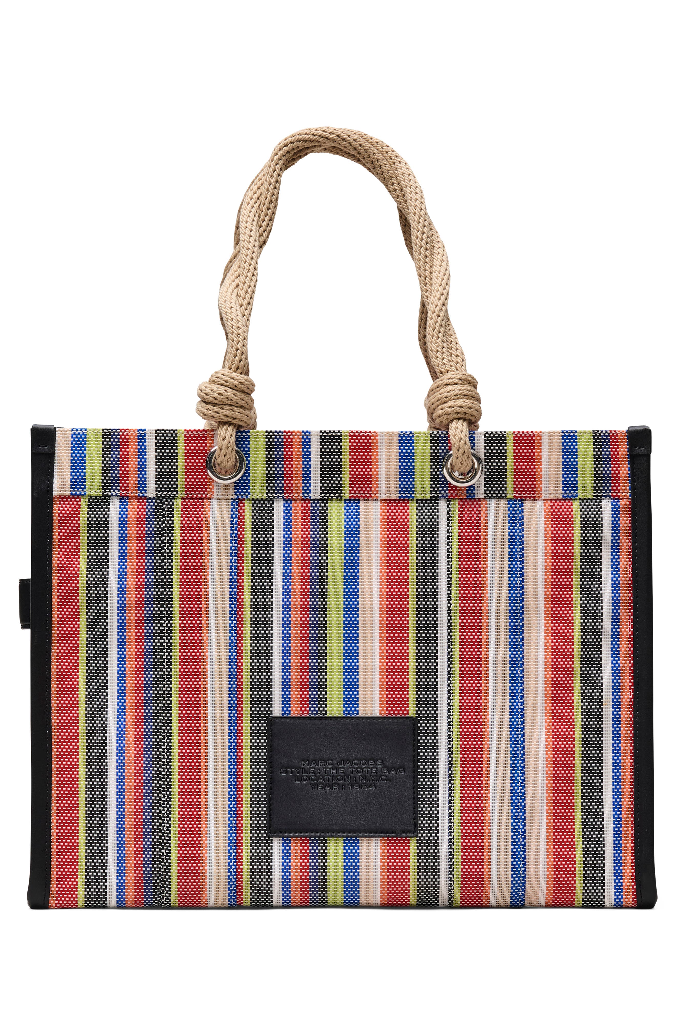 Marc Jacobs The Stripe Mesh Large Tote Bag, Alternate, color, Red Multi