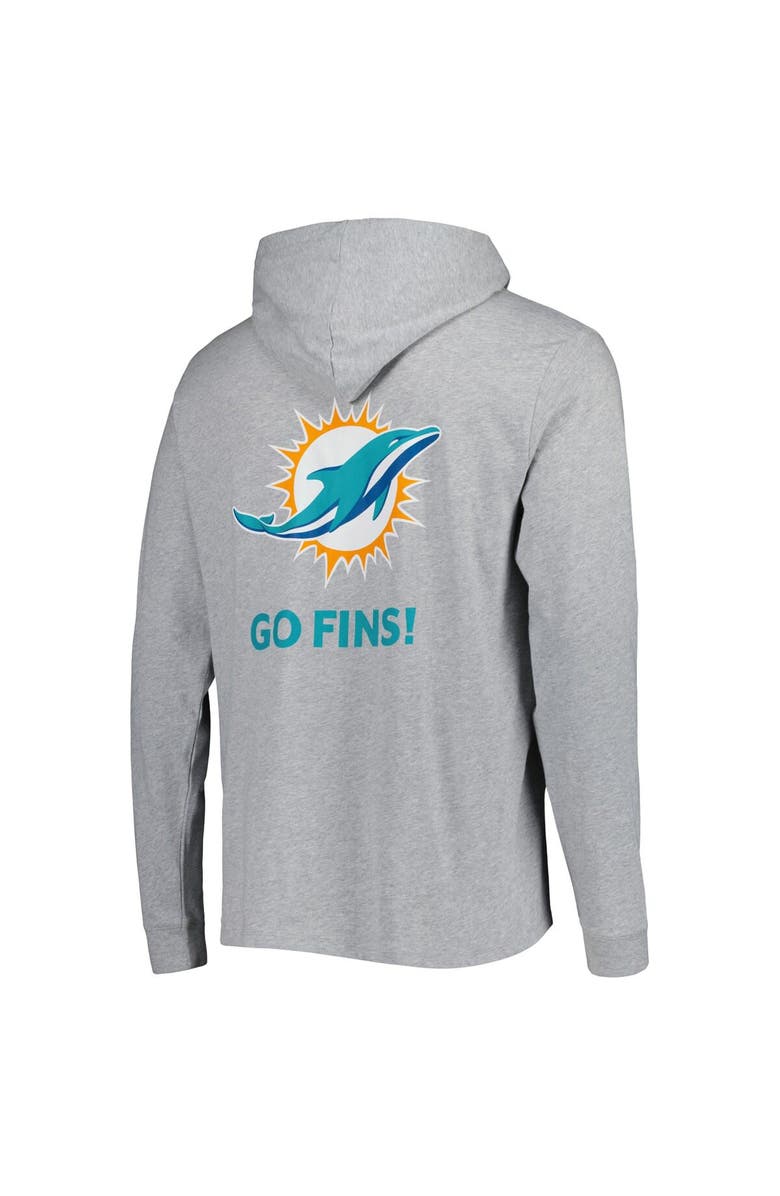 vineyard vines Men's Vineyard Vines Heathered Gray Miami Dolphins Local Long Sleeve Hoodie T-Shirt, Alternate, color, 