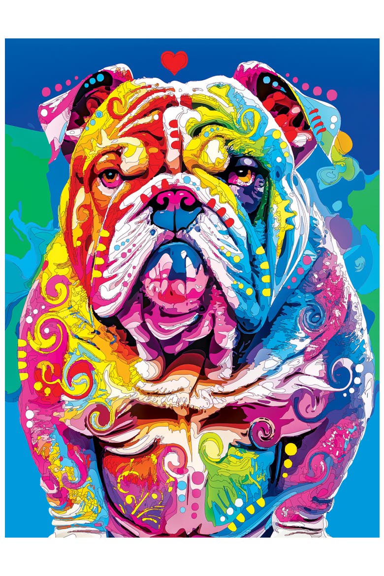 Unhumorous Bulldog 300 Piece Puzzle, Alternate, color, Multicolor