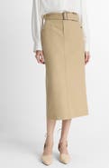 Vince Belted Midi Pencil Skirt