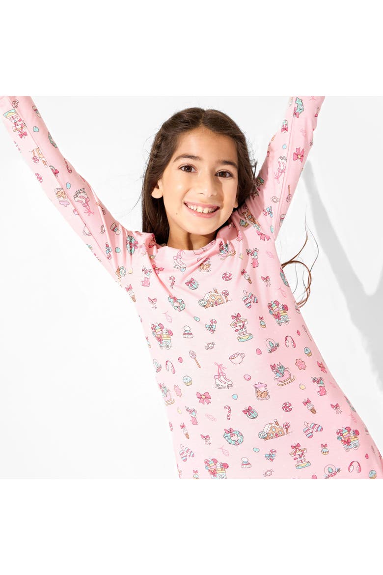 Kids' Candy Cane Lane Long Sleeve Dress, Alternate, color, Candy Cane Lane