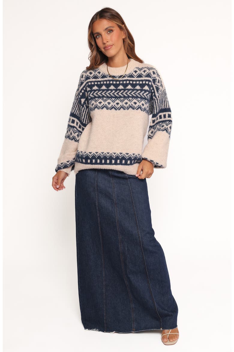 Lincoln Fair Isle Sweater, Alternate, color, NAVY