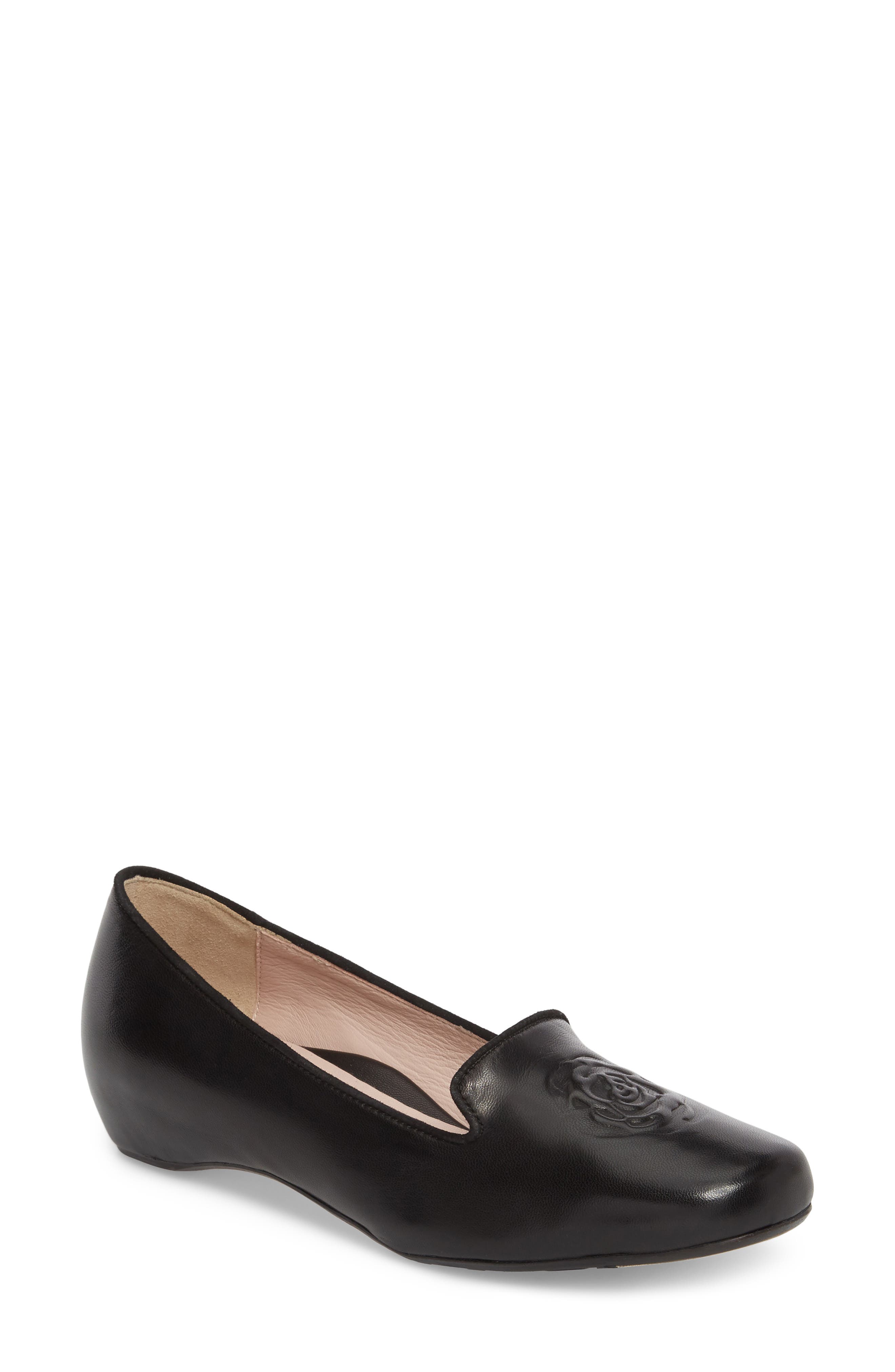 Taryn Rose Belissa Loafer, Main, color, BLACK LEATHER