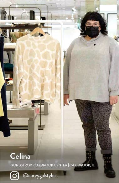 Caslon® Giraffe Pattern Jacquard Sweater (Women) | Nordstrom