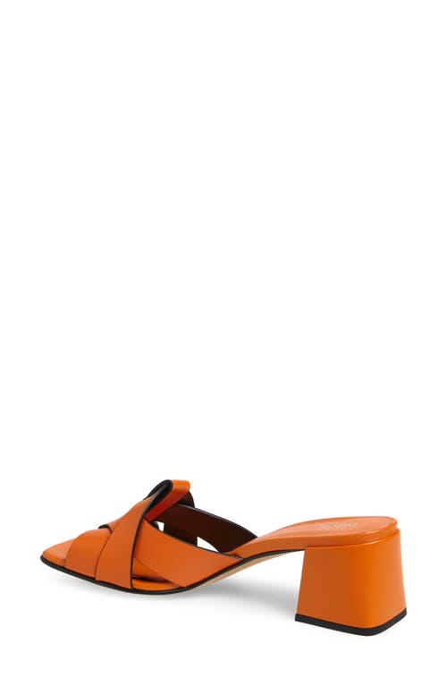 2 Twin Hearts Cross Band Block Heel Sandal In Orange